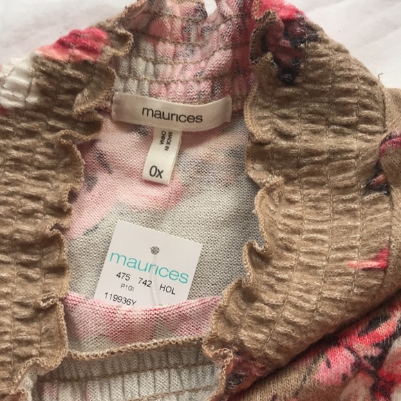 PlusSz 0x Ruffle Mock Neck w Smocking - Picture 13 of 13